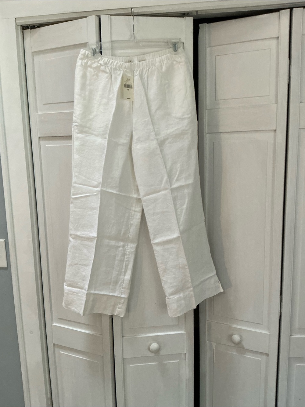 J Jill White 100% Linen Wide-Leg Pants - XS